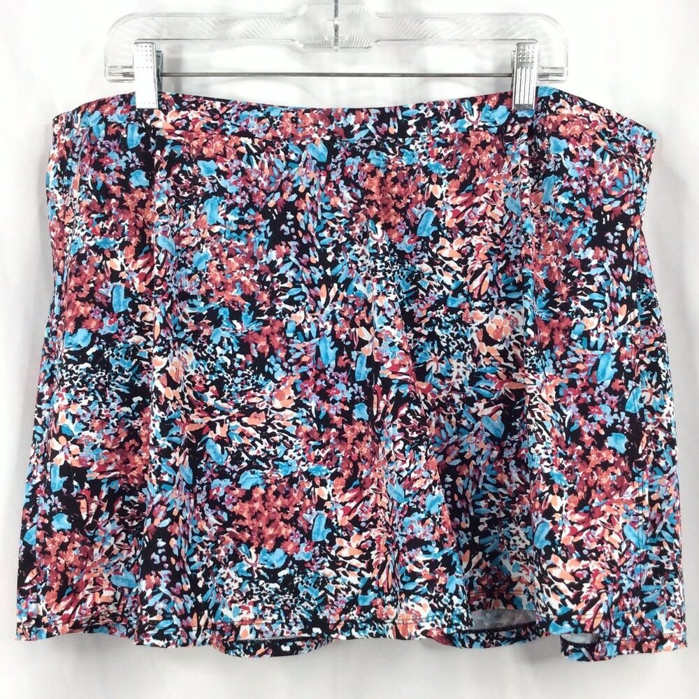 Swimsuits for All Women's Side Slit Skort Skirt‎ Plus Size 26 Floral Peekaboo